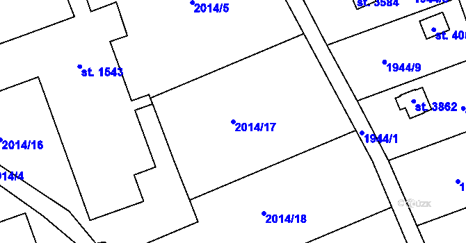 Parcela st. 2014/17 v KÚ Frenštát pod Radhoštěm, Katastrální mapa