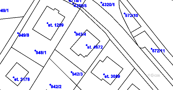 Parcela st. 4672 v KÚ Frenštát pod Radhoštěm, Katastrální mapa