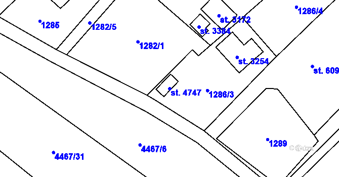 Parcela st. 4747 v KÚ Frenštát pod Radhoštěm, Katastrální mapa