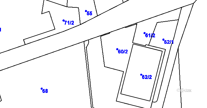 Parcela st. 60 v KÚ Fryčovice, Katastrální mapa