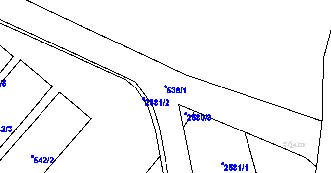 Parcela st. 538/1 v KÚ Fryčovice, Katastrální mapa