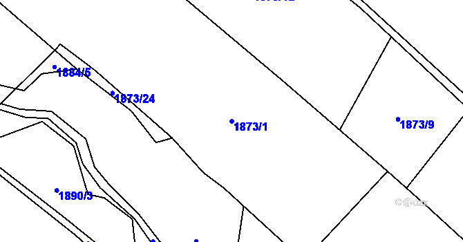 Parcela st. 1873/1 v KÚ Fryčovice, Katastrální mapa