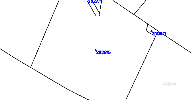 Parcela st. 2028/5 v KÚ Fryčovice, Katastrální mapa