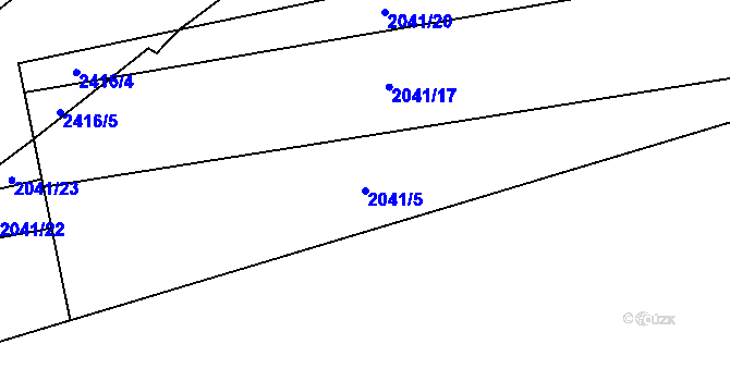 Parcela st. 2041/5 v KÚ Fryčovice, Katastrální mapa