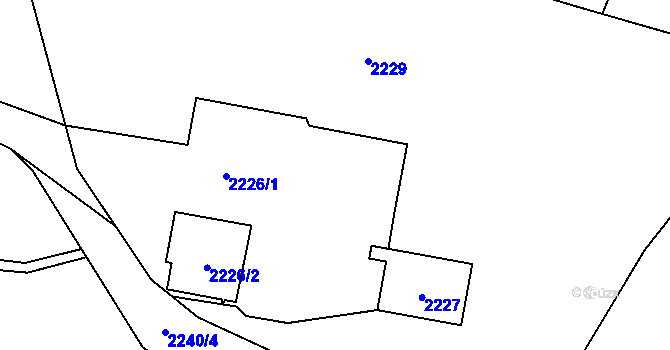 Parcela st. 2226 v KÚ Fryčovice, Katastrální mapa