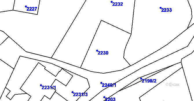 Parcela st. 2230 v KÚ Fryčovice, Katastrální mapa