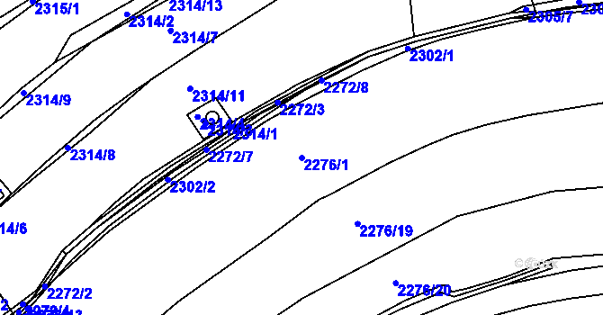 Parcela st. 2276/1 v KÚ Fryčovice, Katastrální mapa