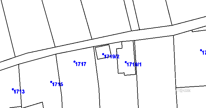 Parcela st. 1719/2 v KÚ Fryčovice, Katastrální mapa