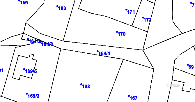 Parcela st. 164/1 v KÚ Fryčovice, Katastrální mapa