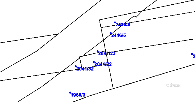 Parcela st. 2041/23 v KÚ Fryčovice, Katastrální mapa