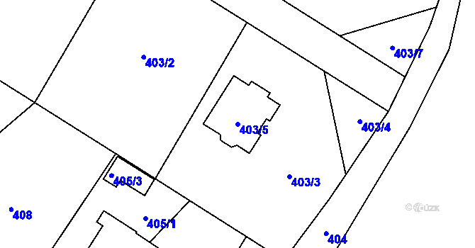 Parcela st. 403/5 v KÚ Fryčovice, Katastrální mapa
