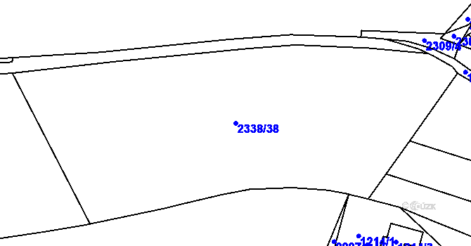 Parcela st. 2338/38 v KÚ Fryčovice, Katastrální mapa