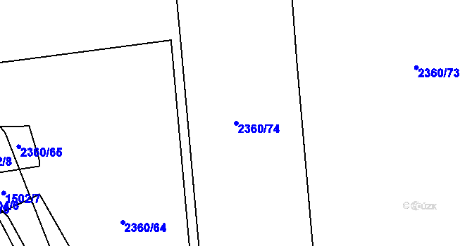 Parcela st. 2360/74 v KÚ Fryčovice, Katastrální mapa