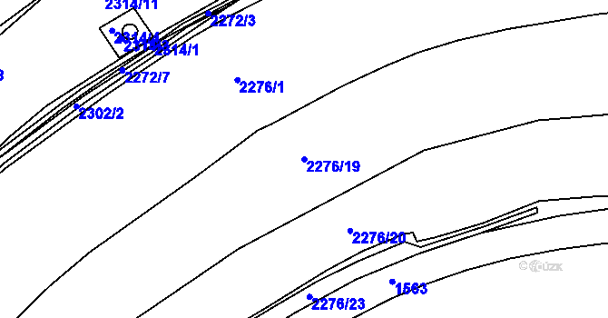 Parcela st. 2276/19 v KÚ Fryčovice, Katastrální mapa