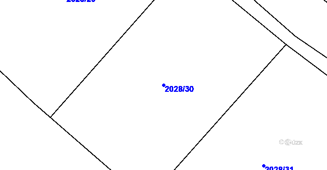Parcela st. 2028/30 v KÚ Fryčovice, Katastrální mapa