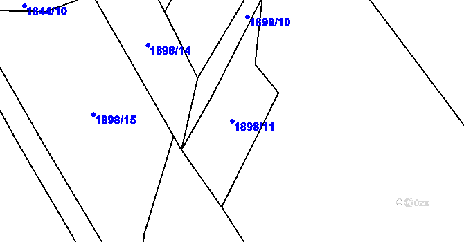 Parcela st. 1898/11 v KÚ Fryčovice, Katastrální mapa
