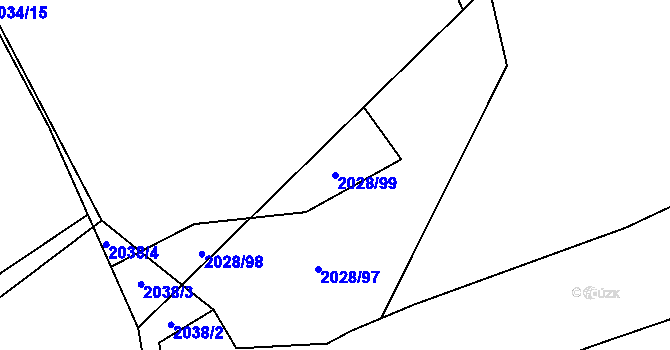 Parcela st. 2028/99 v KÚ Fryčovice, Katastrální mapa