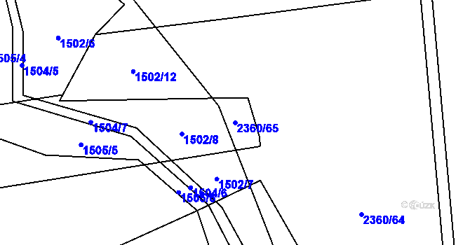 Parcela st. 2360/65 v KÚ Fryčovice, Katastrální mapa