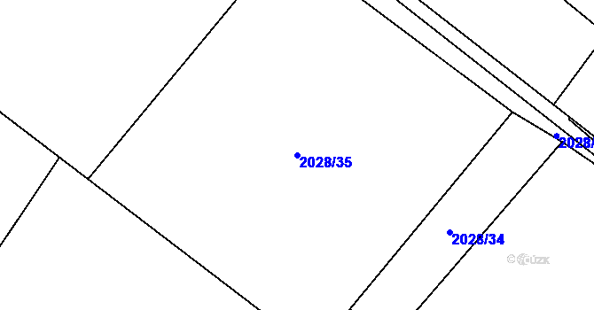 Parcela st. 2028/35 v KÚ Fryčovice, Katastrální mapa