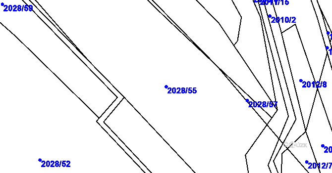Parcela st. 2028/55 v KÚ Fryčovice, Katastrální mapa
