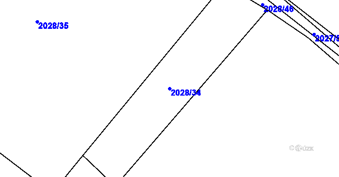 Parcela st. 2028/34 v KÚ Fryčovice, Katastrální mapa