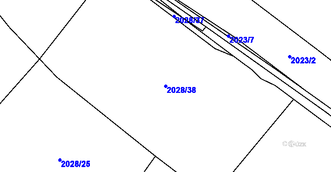 Parcela st. 2028/38 v KÚ Fryčovice, Katastrální mapa