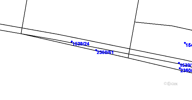 Parcela st. 2360/61 v KÚ Fryčovice, Katastrální mapa