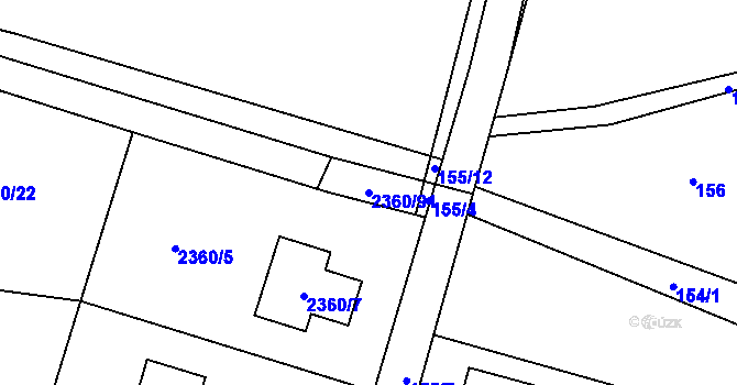 Parcela st. 2360/91 v KÚ Fryčovice, Katastrální mapa