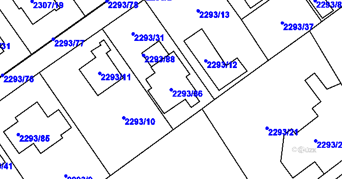 Parcela st. 2293/86 v KÚ Místek, Katastrální mapa