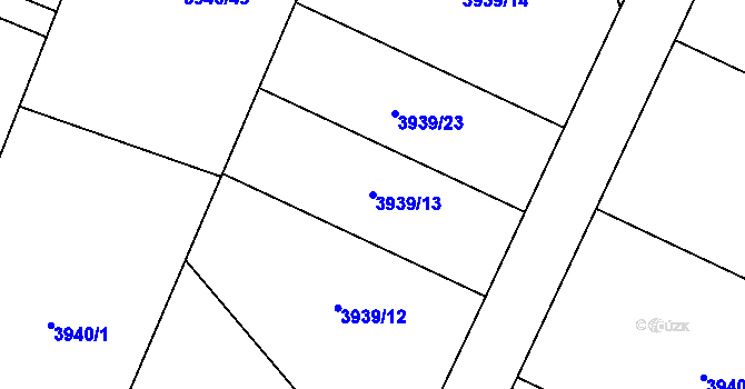 Parcela st. 3939/13 v KÚ Místek, Katastrální mapa