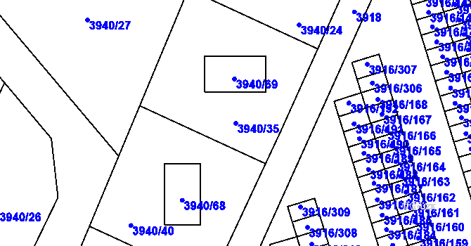 Parcela st. 3940/35 v KÚ Místek, Katastrální mapa