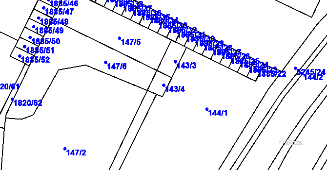 Parcela st. 143/4 v KÚ Místek, Katastrální mapa
