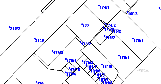 Parcela st. 178/2 v KÚ Místek, Katastrální mapa