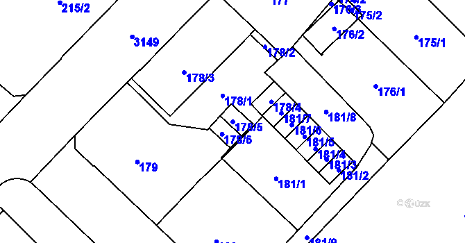 Parcela st. 178/5 v KÚ Místek, Katastrální mapa