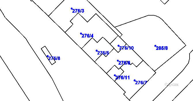Parcela st. 276/5 v KÚ Místek, Katastrální mapa