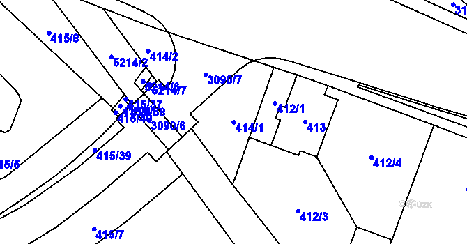 Parcela st. 414/1 v KÚ Místek, Katastrální mapa