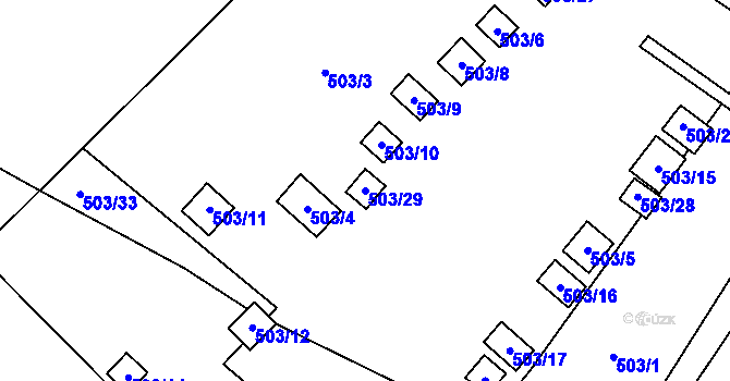 Parcela st. 503/29 v KÚ Místek, Katastrální mapa