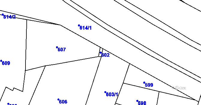 Parcela st. 602 v KÚ Místek, Katastrální mapa