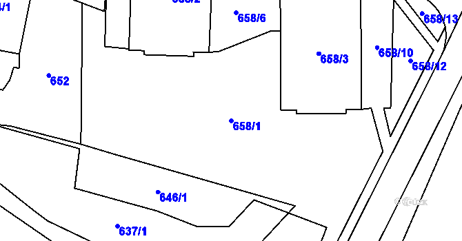 Parcela st. 658/1 v KÚ Místek, Katastrální mapa