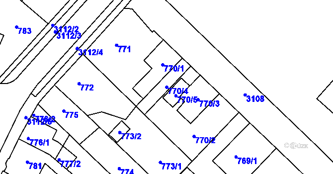 Parcela st. 770/4 v KÚ Místek, Katastrální mapa