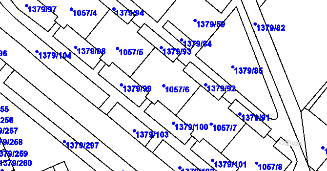 Parcela st. 1057/6 v KÚ Místek, Katastrální mapa