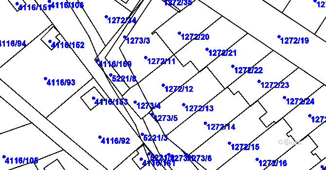 Parcela st. 1272/12 v KÚ Místek, Katastrální mapa