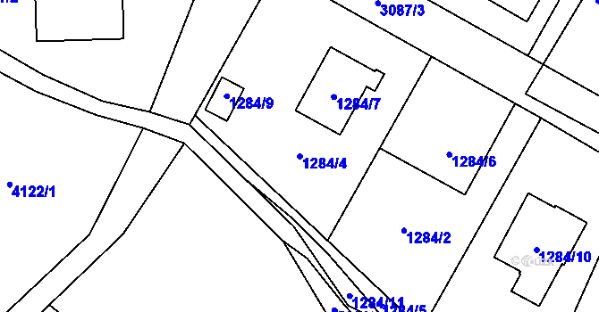 Parcela st. 1284/4 v KÚ Místek, Katastrální mapa