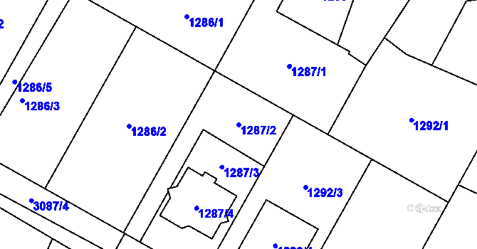 Parcela st. 1287/2 v KÚ Místek, Katastrální mapa