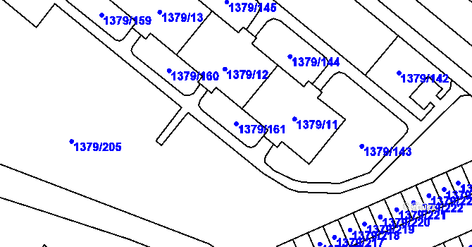 Parcela st. 1379/161 v KÚ Místek, Katastrální mapa