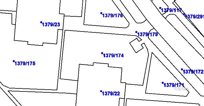 Parcela st. 1379/174 v KÚ Místek, Katastrální mapa