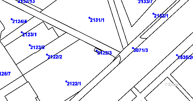 Parcela st. 2122/3 v KÚ Místek, Katastrální mapa