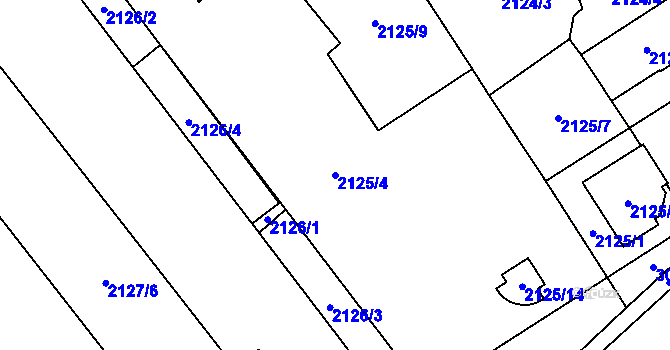 Parcela st. 2125/4 v KÚ Místek, Katastrální mapa