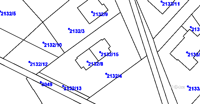 Parcela st. 2132/15 v KÚ Místek, Katastrální mapa