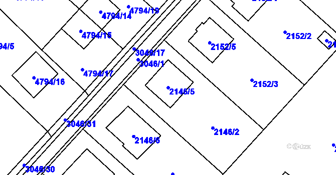Parcela st. 2146/5 v KÚ Místek, Katastrální mapa
